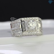 Nhẫn Moissanite nam đính kim cương 6.0mm - Kiểm định GRA NNAM0042 - Trang sức TNJ