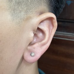 Bông tai Moissanite nam kim cương 5mm BTAM0011 - Trang Sức TNJ