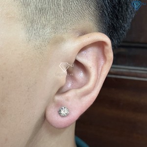 Bông tai Moissanite nam kim cương 6mm BTAM0012 - Trang Sức TNJ