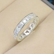 Nhẫn bạc nam tròn đính đá vuông NNA0491 - Trang sức TNJ