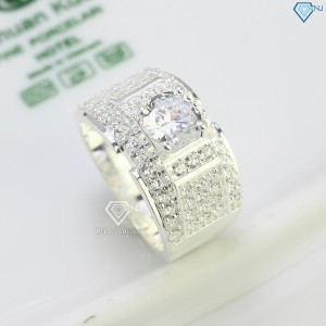 Nhẫn bạc nam đẹp đính đá trắng NNA0495 - Trang Sức TNJ