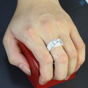 Nhẫn bạc nam mặt đá trắng đẹp NNA0496 - Trang sức TNJ
