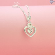 Dây chuyền bạc trái tim đính kim cương Moissanite 6.0mm DCNM0014 - Trang sức TNJ