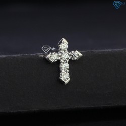 Bông tai bạc nam hình thánh giá đính full kim cương Moissanite BTAM0013 - Trang Sức TNJ
