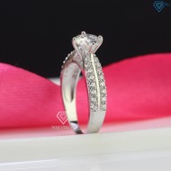 Nhẫn bạc nữ Moissanite đẹp đính kim cương 6.0mm NNM0017 - Trang Sức TNJ