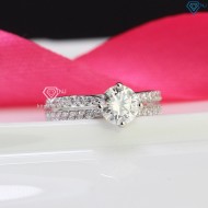 Nhẫn bạc nữ Moissanite đẹp đính kim cương 6.0mm NNM0017 - Trang Sức TNJ