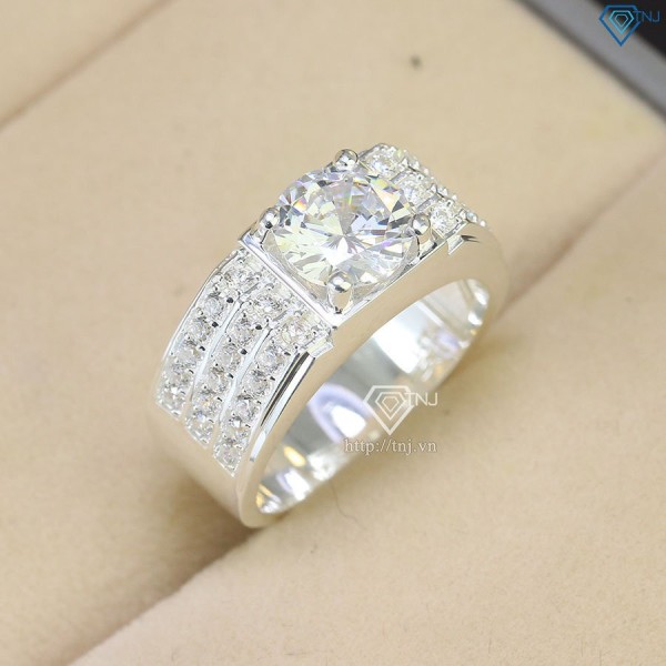 Nhẫn nam bạc 925 đính đá trắng NNA0499 - Trang sức TNJ