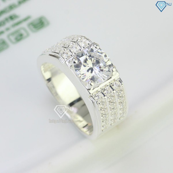 Nhẫn nam bạc 925 đính đá trắng NNA0499 - Trang sức TNJ