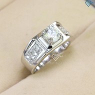 Nhẫn nam Moissanite đơn giản đính đá 6.5mm - Kiểm định GRA NNAM0043 - Trang sức TNJ