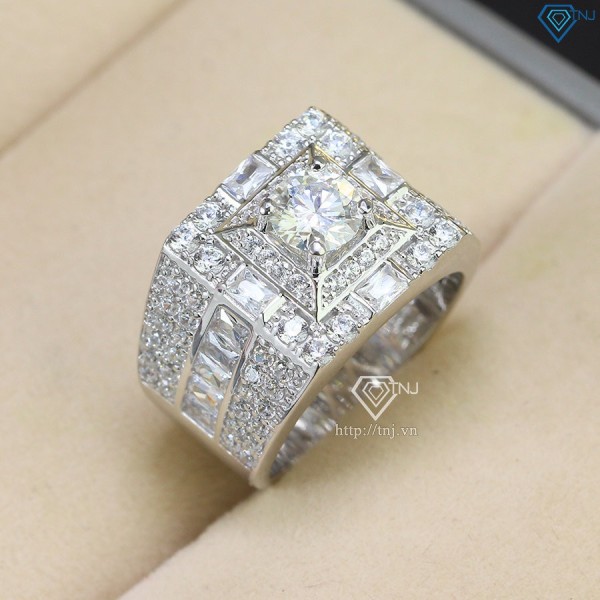 Nhẫn nam Moissanite cao cấp 6.0mm - Kiểm định GRA NNAM0044 - Trang sức TNJ