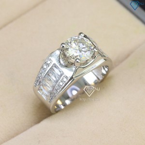 Nhẫn Moissanite nam đính kim cương 8.0mm Hà Nội - Kiểm định GRA NNAM0045 - Trang sức TNJ