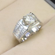 Nhẫn Moissanite nam đính kim cương 8.0mm Hà Nội - Kiểm định GRA NNAM0045