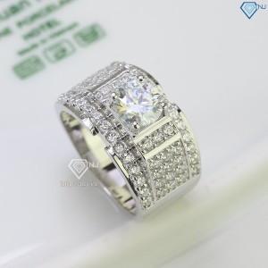 Nhẫn bạc nam đính kim cương Moissanite 7.0mm - Kiểm định GRA NNAM0046 - Trang sức TNJ