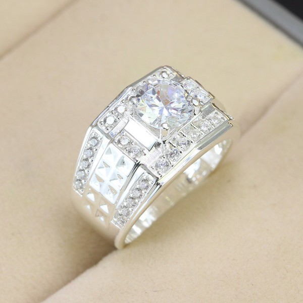 Nhẫn nam bạc đeo ngón giữa đẹp NNA0513