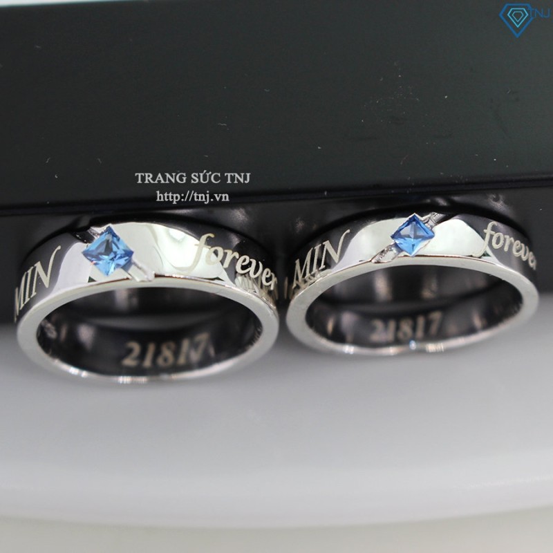 Nhẫn đôi bạc nhẫn cặp bạc đẹp khắc tên ND0164