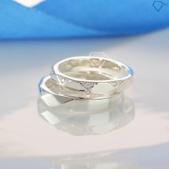 Nhẫn đôi bạc nhẫn cặp bạc kẻ caro đẹp ND0391 - Trang Sức TNJ