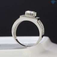 Nhẫn bạc nam mặt đá vuông đính kim cương Moissanite 8.0mm - Kiểm định GRA NNAM0049 - Trang sức TNJ
