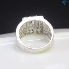 Nhẫn bạc nam mặt đá vuông đính kim cương Moissanite 8.0mm - Kiểm định GRA NNAM0049 - Trang sức TNJ