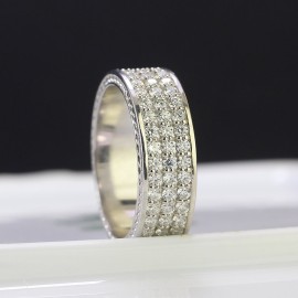 Nhẫn nam đẹp đính full kim cương Moissanite - Kiểm định GRA NNAM0050