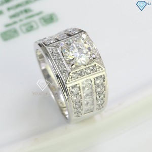 Nhẫn nam bạc đính kim cương Moissanite 7.0mm - Kiểm định GRA NNAM0052 - Trang sức TNJ