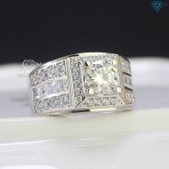 Nhẫn nam bạc đính kim cương Moissanite 7.0mm - Kiểm định GRA NNAM0052 - Trang sức TNJ