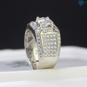 Nhẫn bạc nam cao cấp đính kim cương Moissanite 7.0mm - Kiểm định GRA NNAM0053 - Trang sức TNJ
