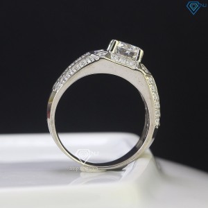 Nhẫn bạc nam cao cấp đính kim cương Moissanite 7.0mm - Kiểm định GRA NNAM0053 - Trang sức TNJ