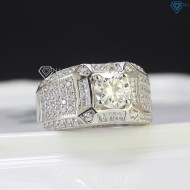 Nhẫn bạc nam cao cấp đính kim cương Moissanite 7.0mm - Kiểm định GRA NNAM0053 - Trang sức TNJ