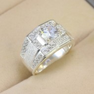 Nhẫn bạc nam cách điệu bắn cát NNA0521