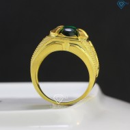 Nhẫn nam bạc xi mạ vàng 18k hình con ngựa đá xanh lá NNA0154 - Trang sức TNJ