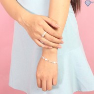 Lắc tay bạc nữ trái tim đính đá đẹp LTN0138