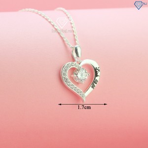 Quà trung thu cho người yêu dây chuyền nữ Moissanite hình trái tim khắc tên 6.0mm DCNM0005 - Trang sức TNJ