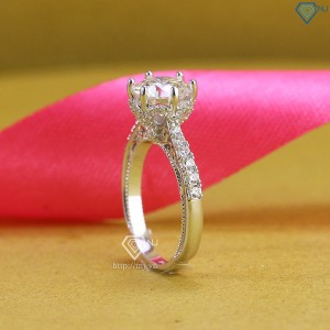 Quà trung thu cho người yêu nhẫn nữ Moissanite sang trọng đính kim cương 8.0mm NNM0003 - Trang Sức TNJ