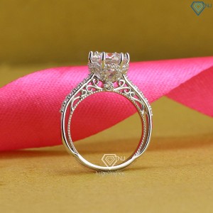 Quà trung thu cho người yêu nhẫn nữ Moissanite sang trọng đính kim cương 8.0mm NNM0003 - Trang Sức TNJ