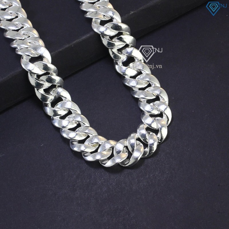 Dây chuyền bạc nam mắt xích bản to 3 cây DCK0111