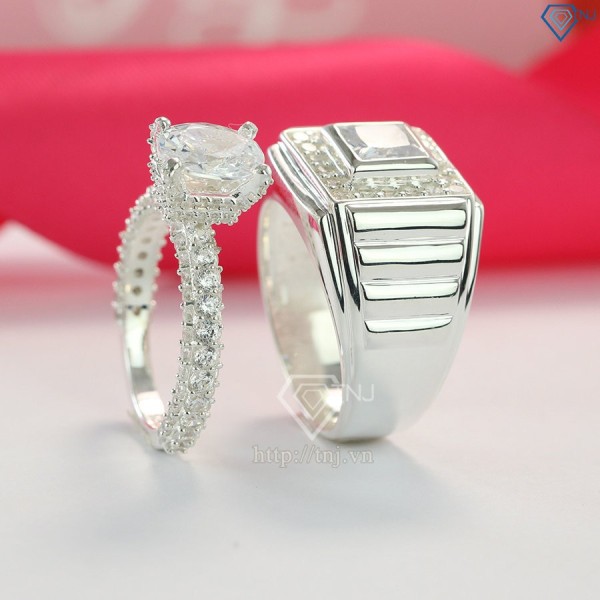 Nhẫn đôi bạc nhẫn cặp bạc đẹp sang trọng ND0394 - Trang Sức TNJ