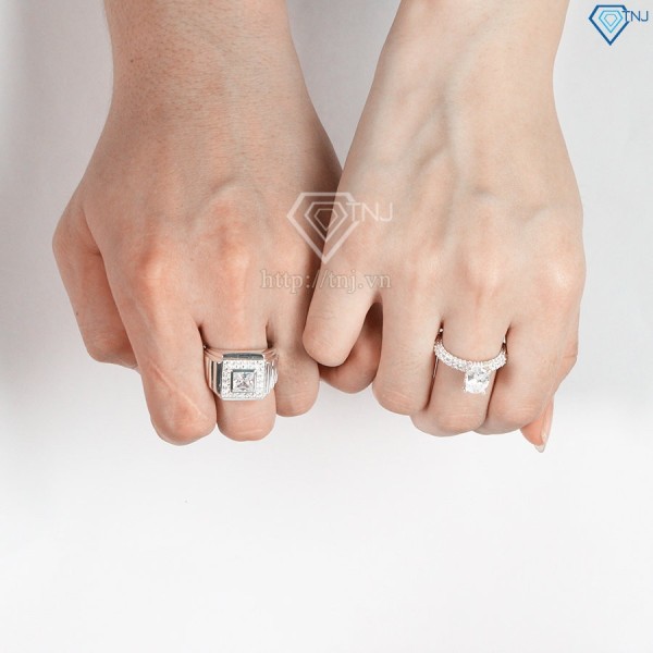 Nhẫn đôi bạc nhẫn cặp bạc đẹp sang trọng ND0394 - Trang Sức TNJ