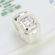 Nhẫn nam bạc đẹp đính đá trắng NNA0523 - Trang sức TNJ