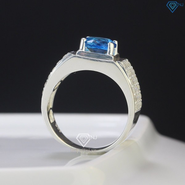 Nhẫn bạc nam đẹp đính đá xanh dương NNA0485 - Trang sức TNJ