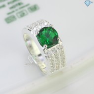 Nhẫn nam bạc đính đá xanh lá NNA0499 - Trang sức TNJ