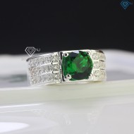 Nhẫn nam bạc đính đá xanh lá NNA0499 - Trang sức TNJ