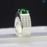 Nhẫn nam bạc đính đá xanh lá NNA0499 - Trang sức TNJ