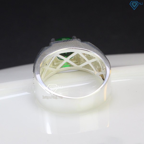 Nhẫn nam bạc đính đá xanh lá NNA0499 - Trang sức TNJ