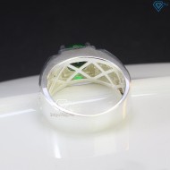 Nhẫn nam bạc đính đá xanh lá NNA0499 - Trang sức TNJ