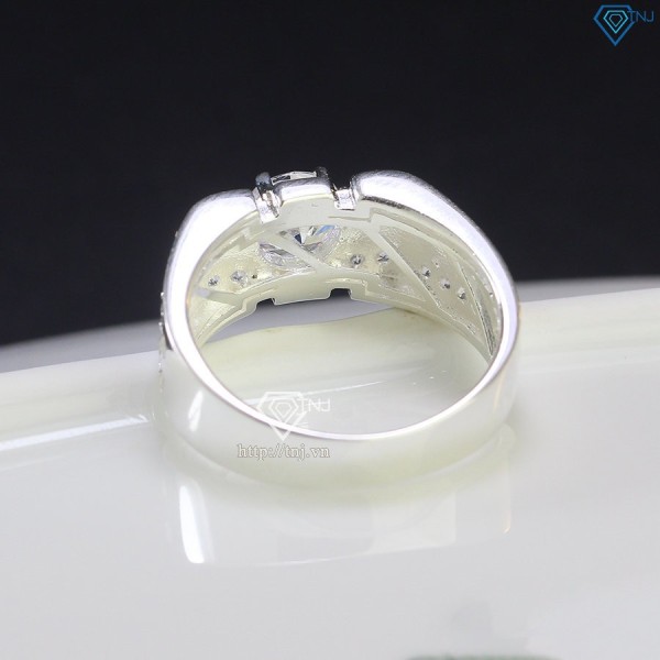 Nhẫn bạc nam bản nhỏ đính đá NNA0525- Trang sức TNJ
