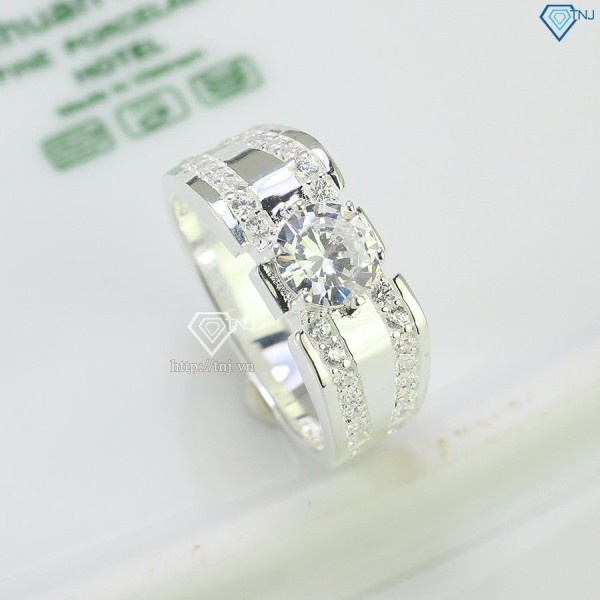 Nhẫn bạc nam bản nhỏ đính đá NNA0525- Trang sức TNJ