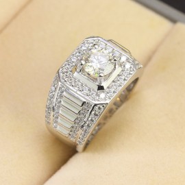 Nhẫn nam kim cương nhân tạo Moissanite đẹp 6.5mm - Kiểm định GRA NNAM0065