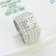 Nhẫn nam đẹp đính full kim cương Moissanite 7.5mm - Kiểm định GRA NNAM0066 - Trang sức TNJ