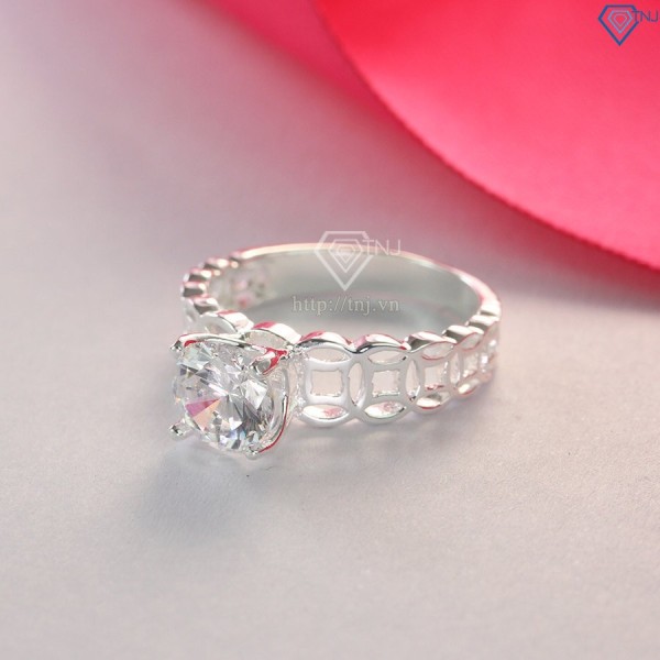 Nhẫn bạc nữ kim tiền đính đá đẹp NN0245 - Trang Sức TNJ