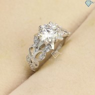 Nhẫn nữ hoa hồng đính kim cương Moissanite 7.0mm NNM0021 - Trang Sức TNJ